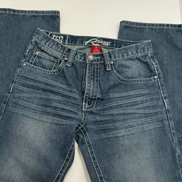 Request Dark Wash Embellished Jeweled Jeans Girls Size 14 Style# R81472X–11 - Picture 6 of 8